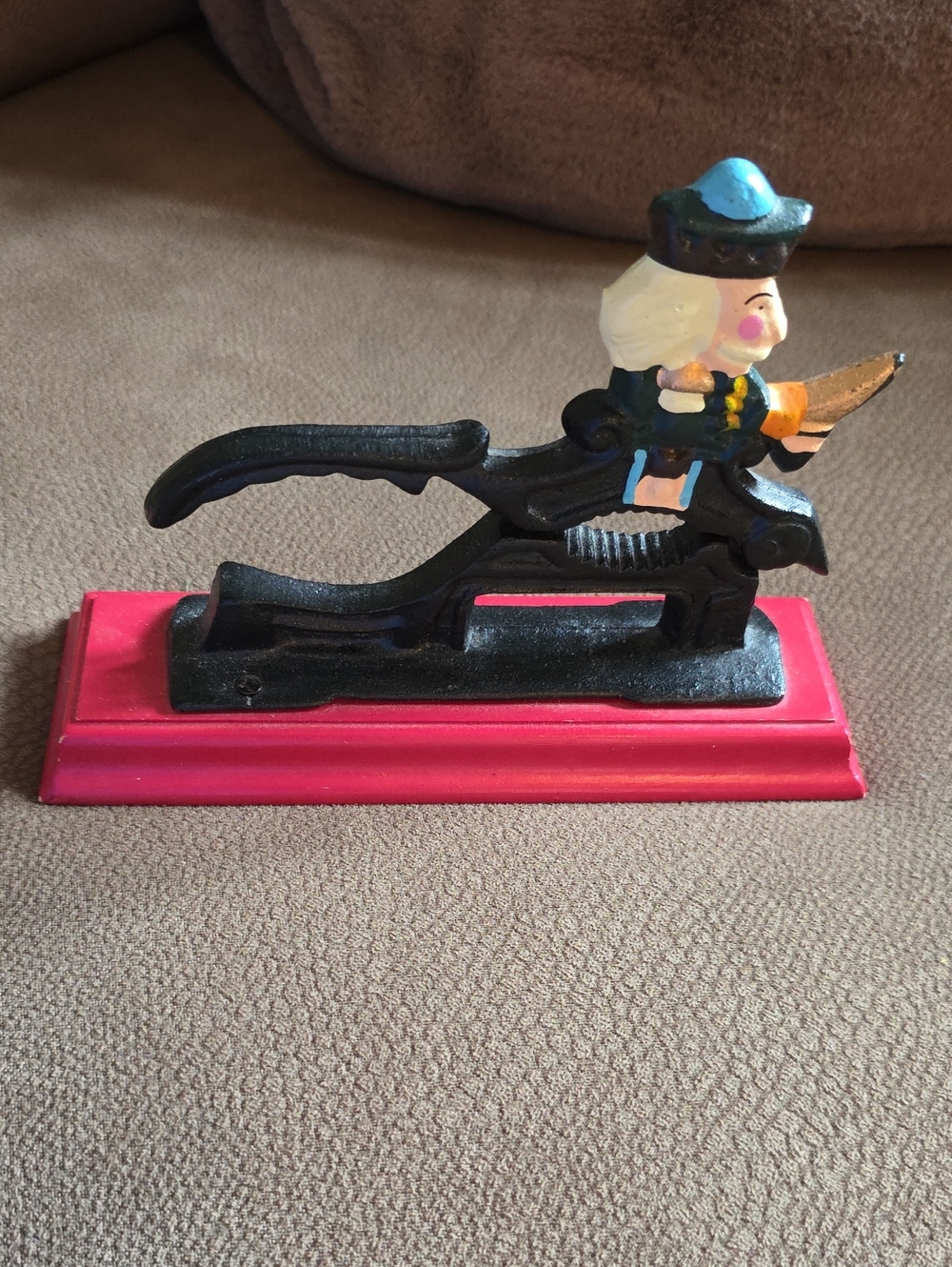 Hand-Painted Black Cast Iron Nutcracker